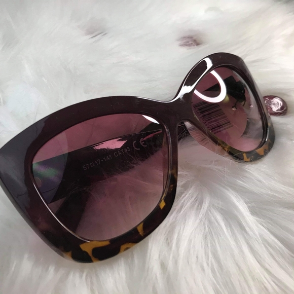 Plum/Leopard Ombre Tint Tortoise Shell Sunglasses - Picture 7 of 8
